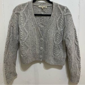 Naked Cashmere Gray Cable Knit Cropped Sweater